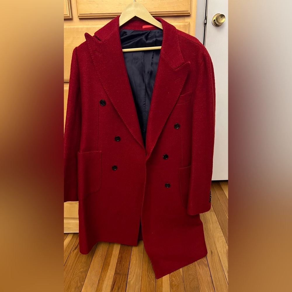 Suitsupply Red Double-Breasted Coat 38R